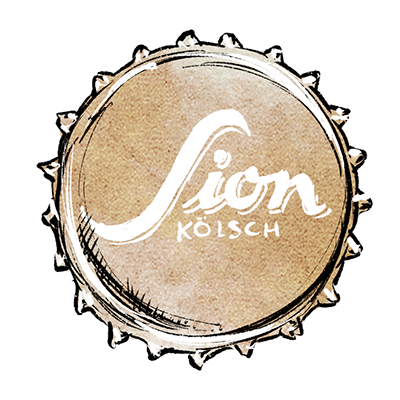 Kronkorken mit dem Schriftzug Sion Kölsch und geschwungenem Anfangsbuchstaben S.